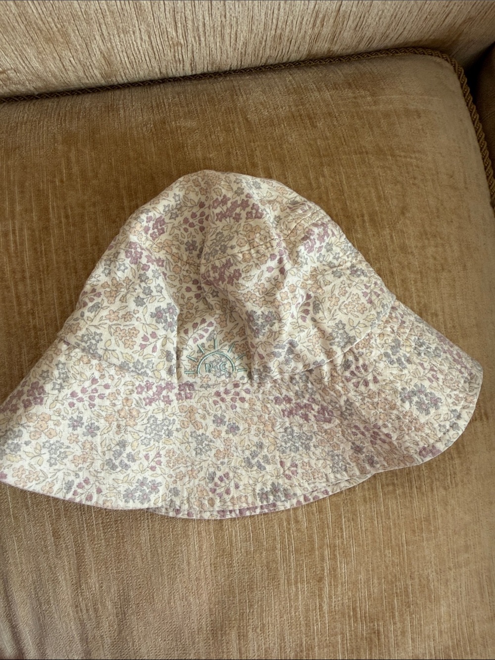 Rylee + Cru Floral Bucket Hat in Cream and Dusty pastel floral ditsy